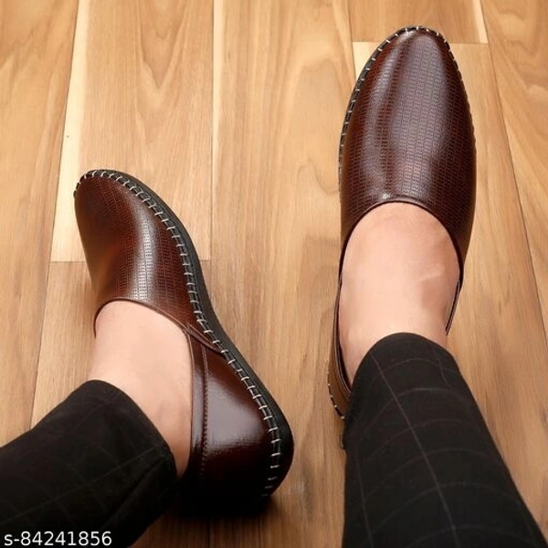Men's loafers shoes stylish juti boys Brown- M J R - 8