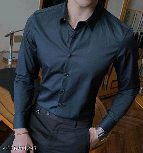 Urbane Graceful Men Shirts - S, Dark Blue