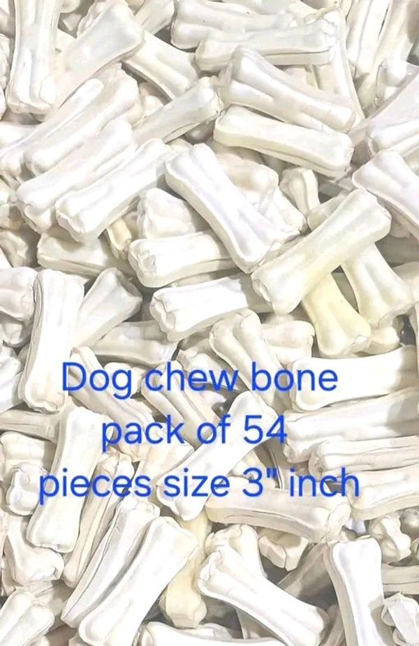 Chew Bones For Dogs - Free Size, White