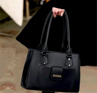 Creeper Fancy Women Bag/ Black Faux Leather  - Black, Free Size