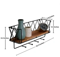 Vervique Emporium Iron And Wooden Floating Shelf - 22Inch