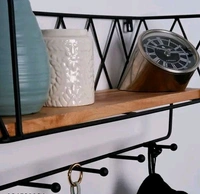 Vervique Emporium Iron And Wooden Floating Shelf - 22Inch