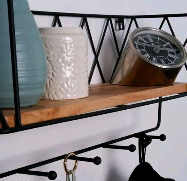 Vervique Emporium Iron And Wooden Floating Shelf - 22Inch