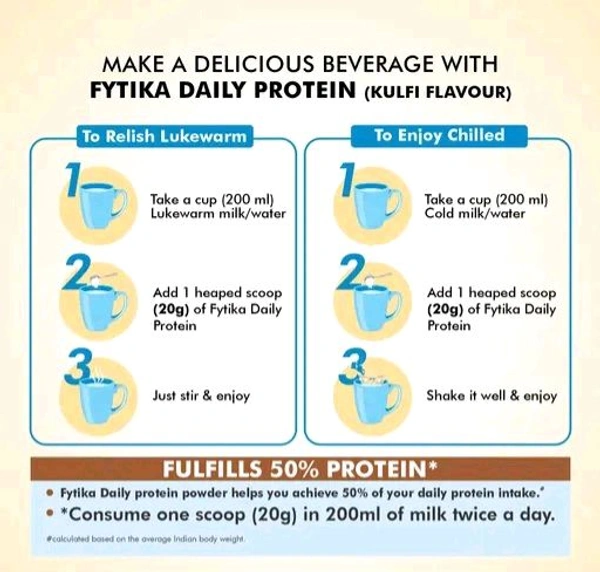 Fytika Daily Protein Powder  - Free Size, White