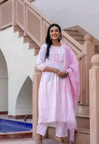 Anarkali Kurta And Pant - White Pointer, S