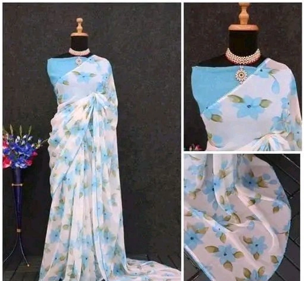 3 Buddy Fashion 3 Flowers Saree - Scooter