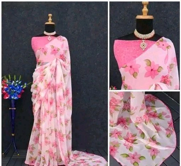 3 Buddy Fashion 3 Flowers Saree - Scooter
