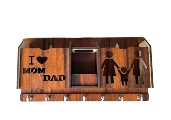 I Love Mom Dad Key Holder