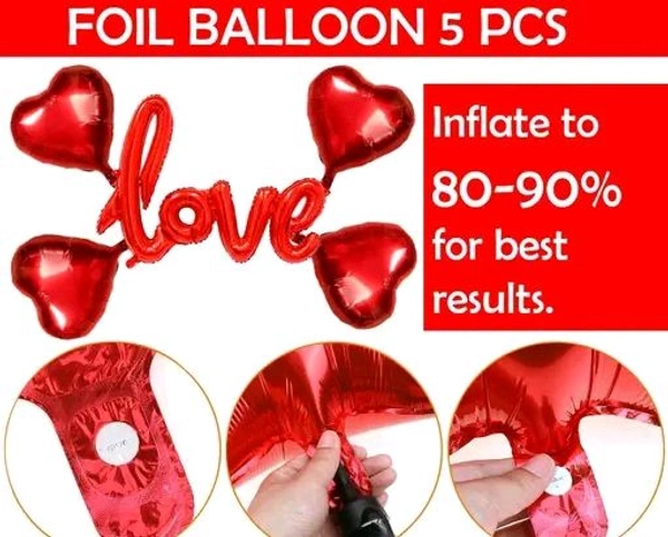 62 Piece Red And Gold Anniversary Decoration Kit