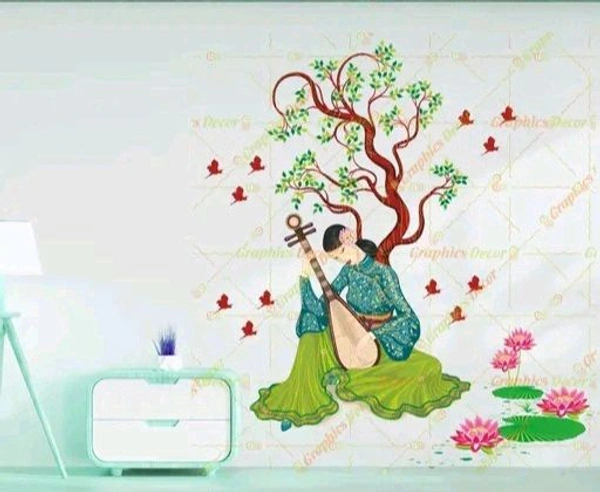 Delight Art-Chinese Girl Playing Lute