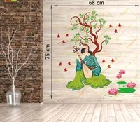 Delight Art-Chinese Girl Playing Lute