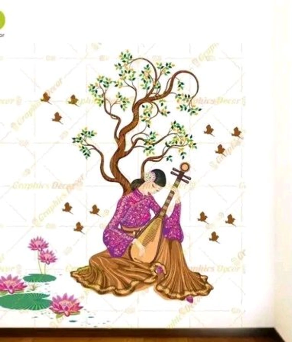 Delight Art-Chinese Girl Playing Lute