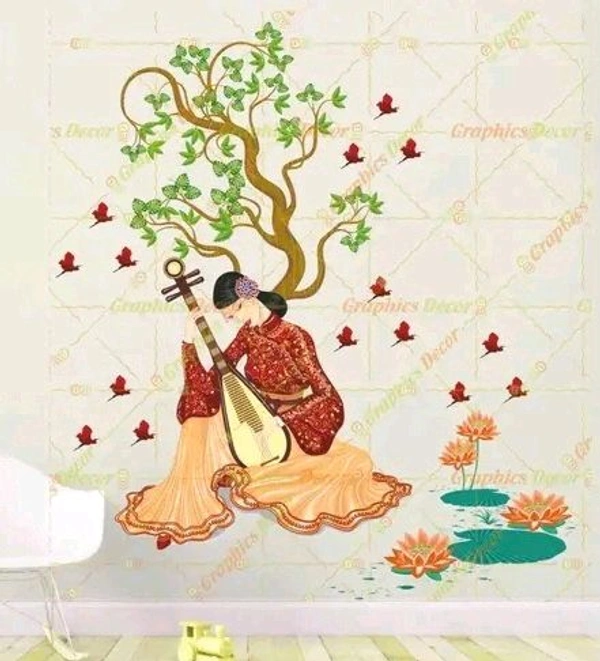 Delight Art-Chinese Girl Playing Lute