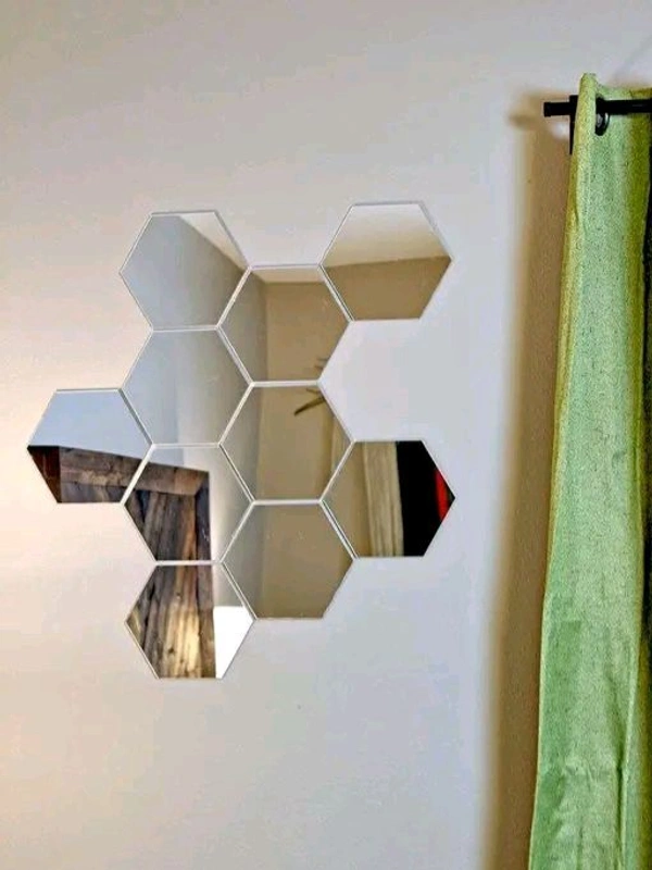 Wall Sticker Hexagon Silver 12X10cm