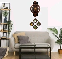 Shadow Wooden Silent Quartz Movement Wall Clock 