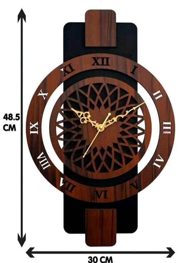 Shadow Wooden Silent Quartz Movement Wall Clock 
