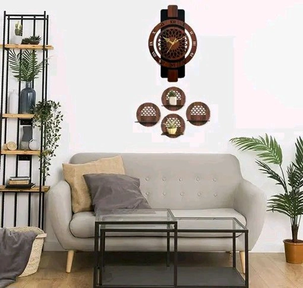 Shadow Wooden Silent Quartz Movement Wall Clock 