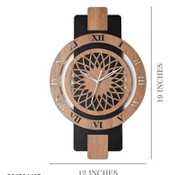 Shadow Wooden Silent Quartz Movement Wall Clock 