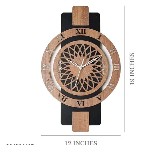 Shadow Wooden Silent Quartz Movement Wall Clock 