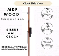 Shadow Wooden Silent Quartz Movement Wall Clock 