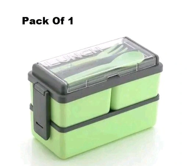 Airtight Leak Proof Lunch Box 3 Compartment  - Green