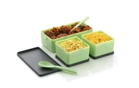 Airtight Leak Proof Lunch Box 3 Compartment  - Green