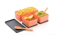 Airtight Leak Proof Lunch Box 3 Compartment  - Web Orange