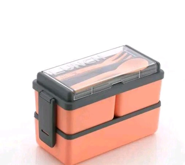 Airtight Leak Proof Lunch Box 3 Compartment  - Web Orange