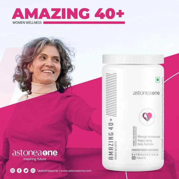 Astoneaone Herbonutrigenx Amazing 40+ Women's Wellness Supplement with Shatavari, Ginkgo Biloba & Black Cohosh – 60 Tablets