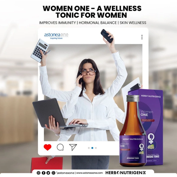 Astoneaone Women One Ayurvedic Herbal Wellness Tonic for Immunity, Hormone Balance & Skin Health – 200ml