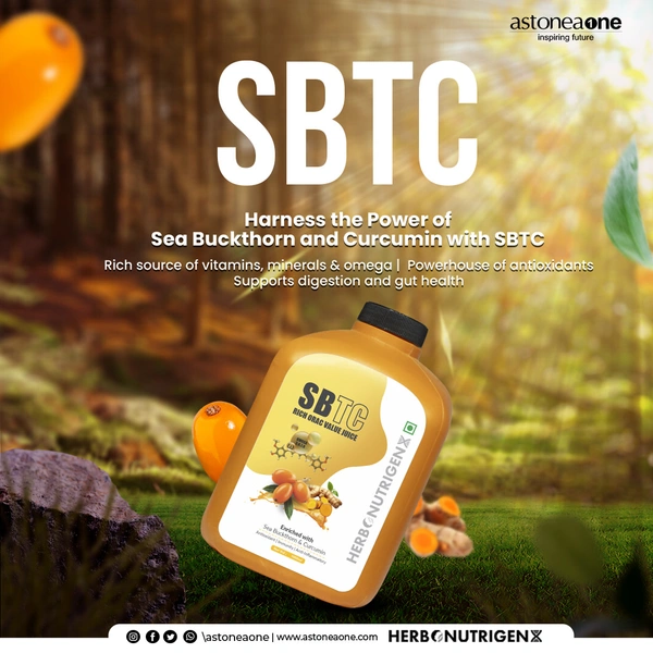 Astoneaone SBTC Juice with Sea Buckthorn, Curcumin, Giloy & Ashwagandha – 1 Litre