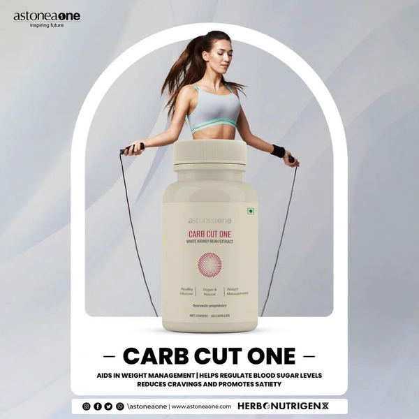 Astoneaone Herbonutrigenx Carb Cut One Metabolic Wellness Supplement with White Kidney Bean & Fruit Extracts – 60 Capsules