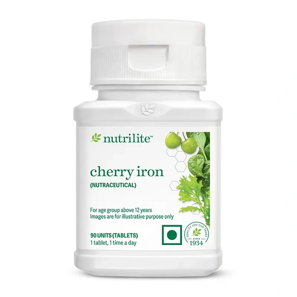 Amway Nutrilite Cherry Iron Supplement with Vitamin C & Folate – 90 Tablets