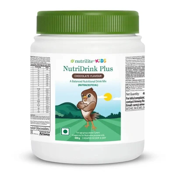 Nutrilite Kids NutriDrink Plus Chocolate Flavor, 400g | 100% Plant Protein & 19 Nutrients | For Kids 5+