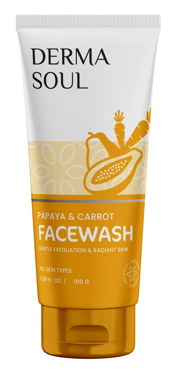 Astoneaone DrMaart Derma Soul Facewash with Papaya & Carrot Extracts – Brightening & Gentle Exfoliation – 100g