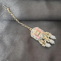 Grey Color Meenakari Choker Necklace Set - Grey