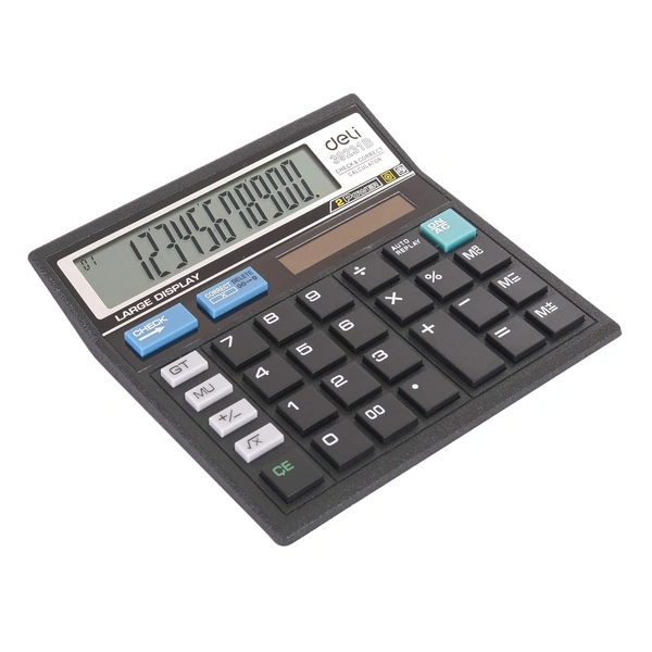 Deli deli W39231B 12 Digit GT Basic Calculator for Office with Step Check & Correct Function | 3 Years Warranty - Black