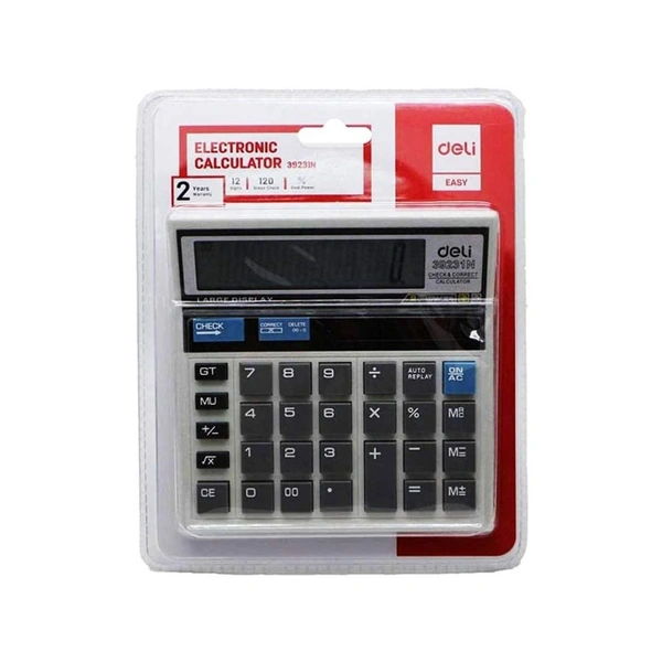 Deli deli W39231N 12 Digit GT Basic Calculator for Office with Step Check & Correct Function | 3 Years Warranty - White