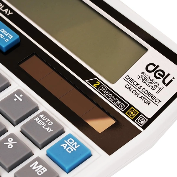 Deli deli W39231N 12 Digit GT Basic Calculator for Office with Step Check & Correct Function | 3 Years Warranty - White
