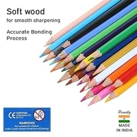 DOMS 24 Shades Color Pencils|Hexagonal Shaped Body For Comfortable Grip|Bright&Playful Colors|Free Sharpner With Each Pack|Non-Toxic&Safe For Childrens|Pack Of 1|Multicolor