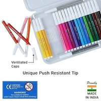 DOMS Doms Aqua 24 Shades Watercolour Sketch Pen Set | Unique Push Resistant Tip With Bright & Intense Colors | Non-Toxic & Safe For Kids | Colourful Sketching, Doodling & Mandala Art | Pack of 1