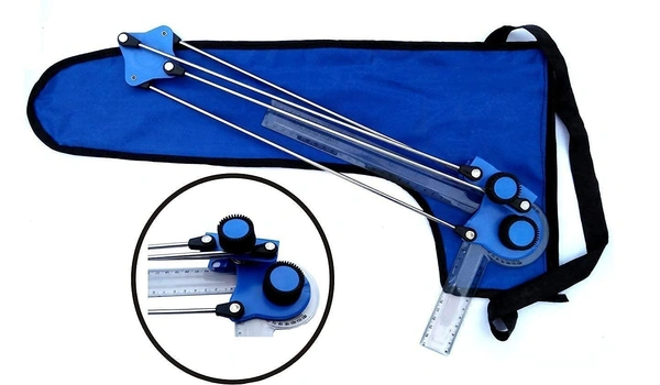 Complex Mini Drafter for Engineering Drawing with Cover, for Drawing Students, Engineers, Architects, Artists etc - Blue