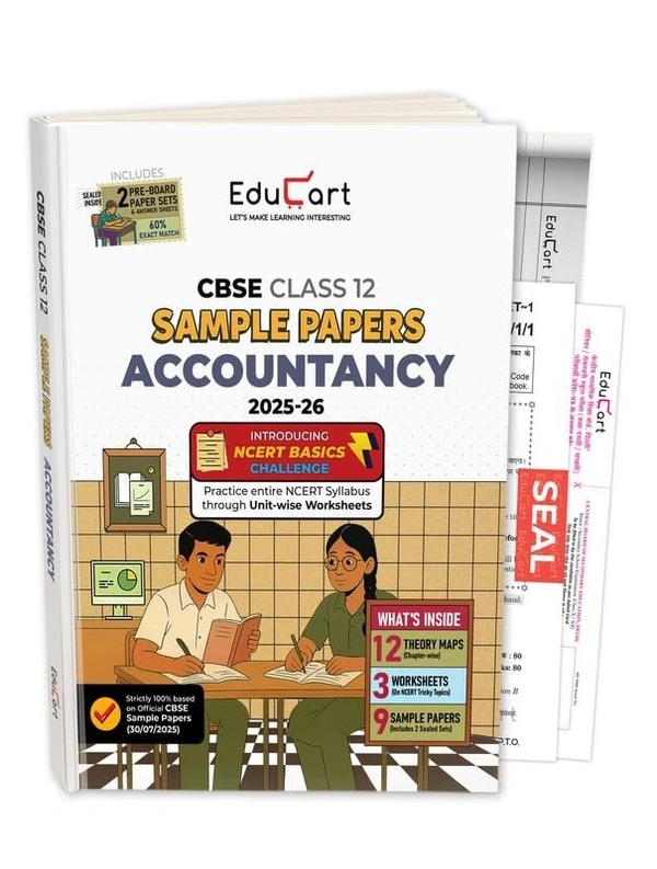 Educart ACCOUNTANCY Sample Papers 2025-26 - Class 12  (Based on Latest CBSE Sample Papers Released, for 2026 Exam)