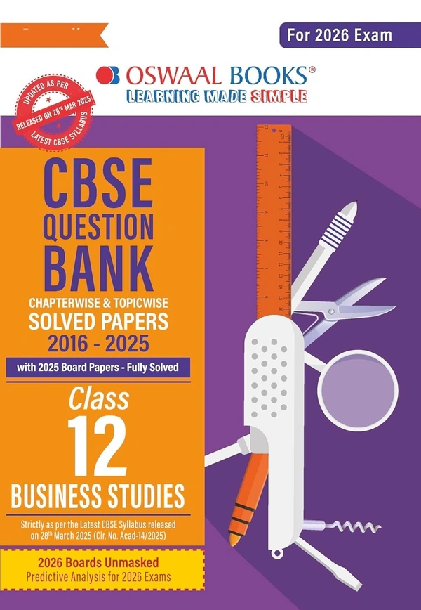Oswal Oswaal BUSINESS STUDIES Question Bank Chapterwise and Topicwise Solved Papers [2025-26] - Class 12 - Oswaal Editorial Board, English, Paperback