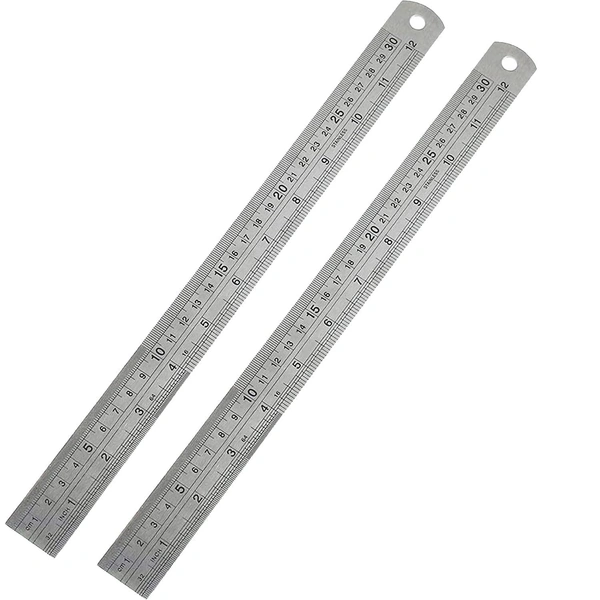 Generic Stainless Steel Scale Ruler 30 Cm | Permanent Etched Graduations - 2