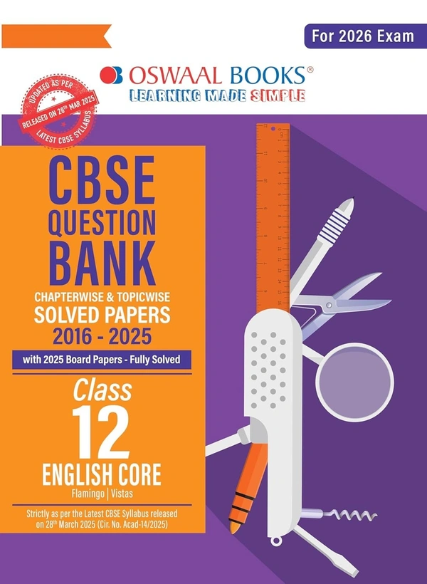 Oswal Oswaal ENGLISH CORE Question Bank Chapterwise and Topicwise Solved Papers [2025-26] - Class 12 - Oswaal Editorial Board, English, Paperback