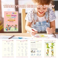 Sank Magic Practice Copybook, (4 BOOK + 10 REFILL+ 1 Pen +1 Grip) Number Tracing Book for Preschoolers with Pen, Magic Calligraphy Copybook Set Practical Reusable Writing Tool Simple Hand Lettering