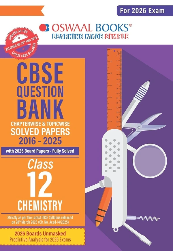 Oswal Oswaal CHEMISTRY Question Bank Chapterwise and Topicwise Solved Papers [2025-26] - Class 12 - Oswaal Editorial Board, English, Paperback