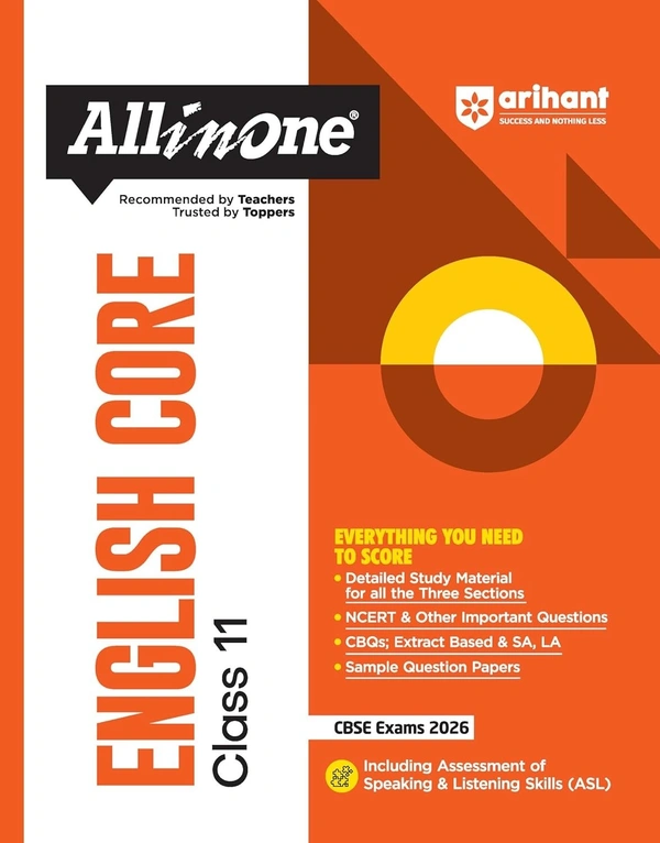Arihant All In One ENGLISH CORE Based On Latest NCERT Syllabus | Mind map in each chapter | Clear & Concise Theory | Intext & Chapter Exercises | Sample Question Papers [2025-26] - Class 11