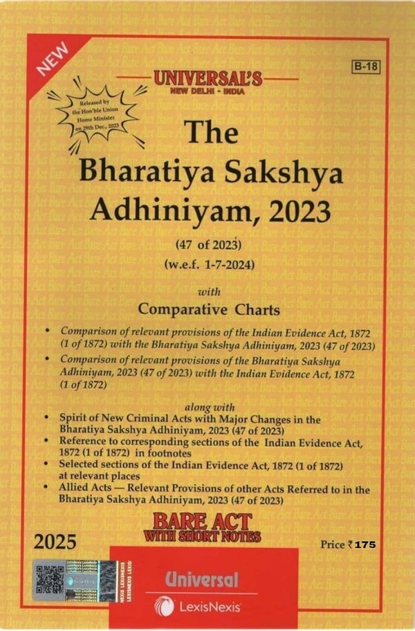 Universal's The Bharatiya Sakshya Adhiniyam (BSA) 2023 Bare Act [2025]